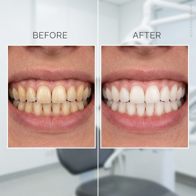 Before and after smile transformation